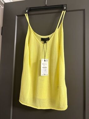 Lightweight Yellow Sheer Cami Tank Sweater